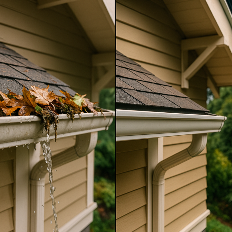 Gutter Cleaning Before & After